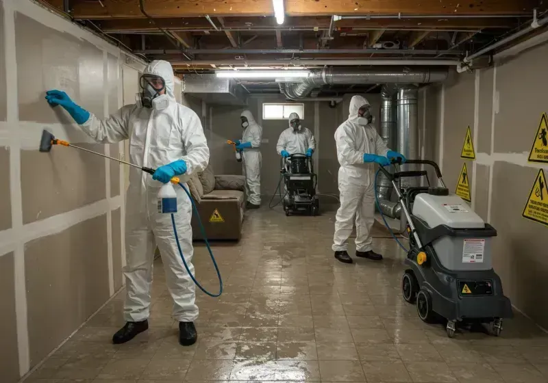 Basement Moisture Removal and Structural Drying process in View Park-Windsor Hills, CA